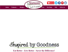 Tablet Screenshot of namastefoods.com